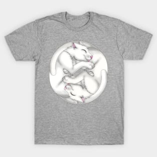 Yin-Yang Cats: White T-Shirt